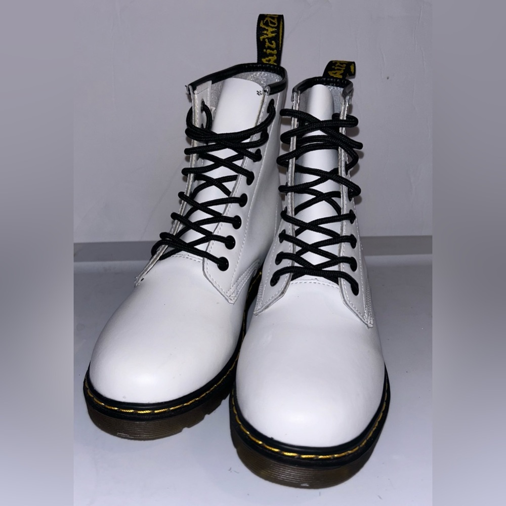 Dr. Martens 1460 8 Eye Leather Lace Up Boots White Women's